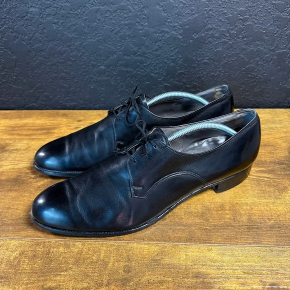 Nettleton Plain Toe Black Leather Derby Dress‎ Shoes Mens 10.5